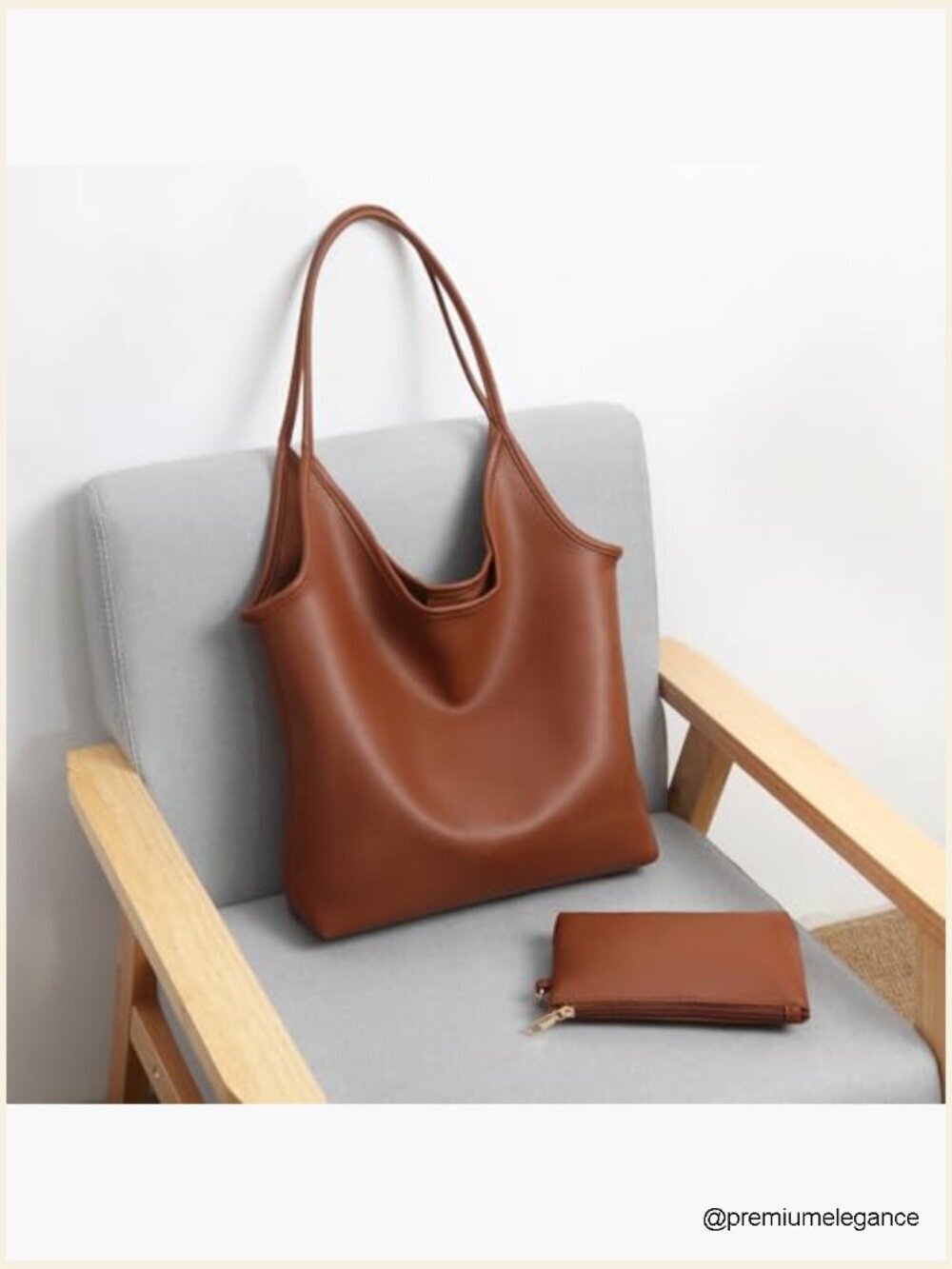 Slouchy Hobo Shoulder Bag Large Vegan Leather Purse for Women - Picture 2 of 7